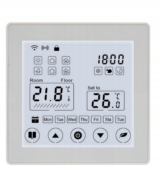 Termostat Pokojový Dotykový LCD Panel 16A Wifi Tuya Pro Podlahové Topení