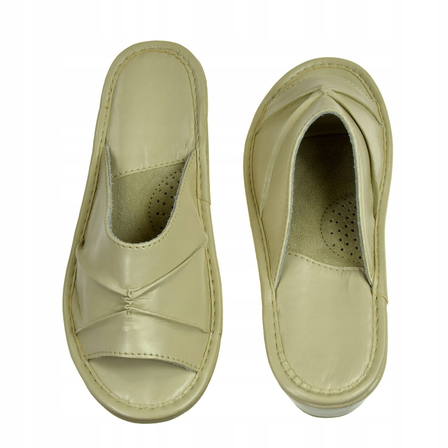 

Góralskie pantofle damskie Klapki skórzane Kapcie