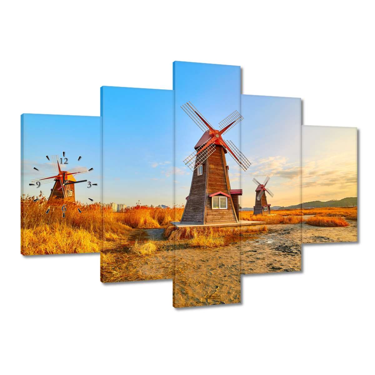 Hodiny 150x105 Drevený veterný mlyn