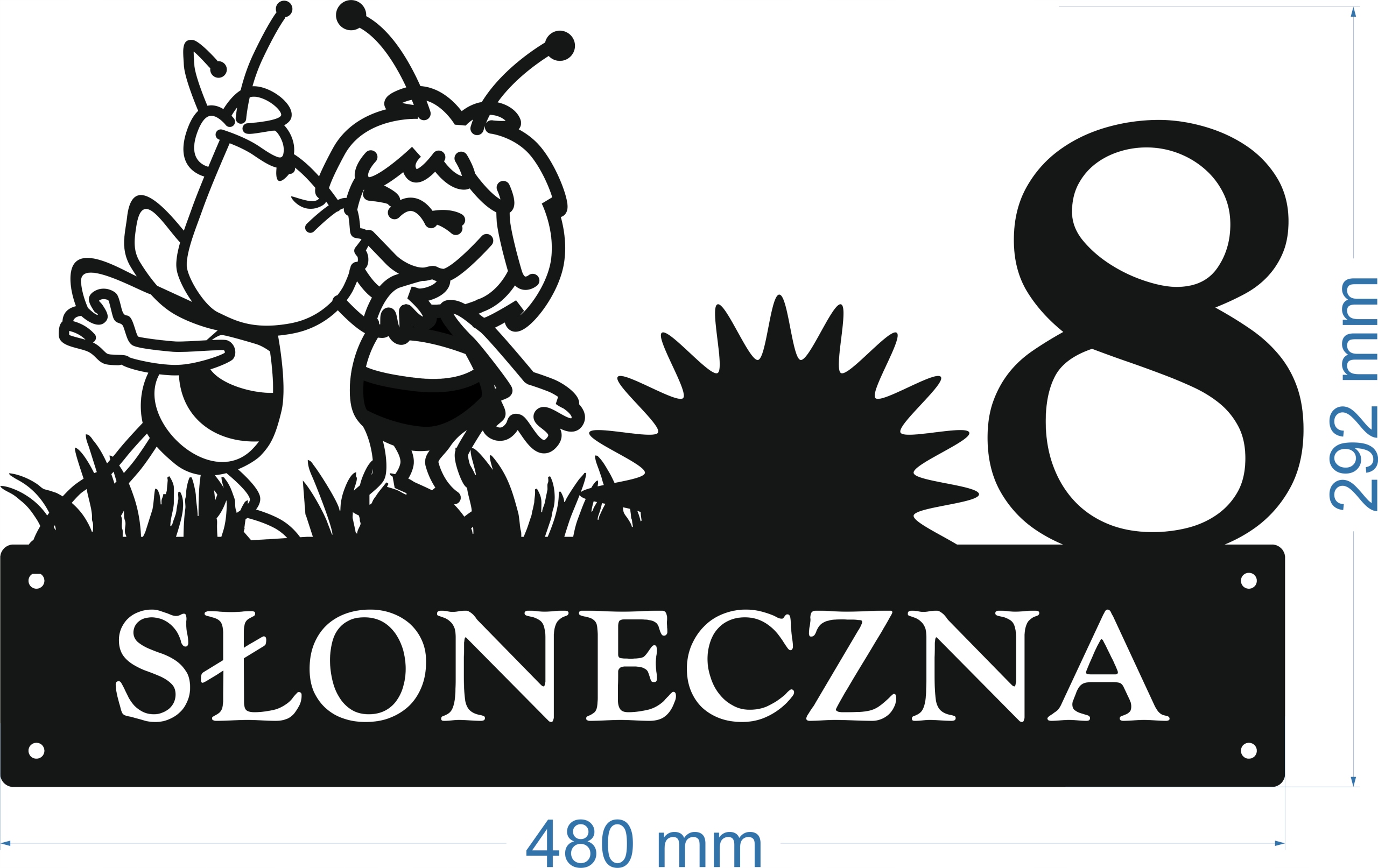 Číslo Na Dom 60 cm Adresa Tabuľa Ocel 2 mm Slnečná