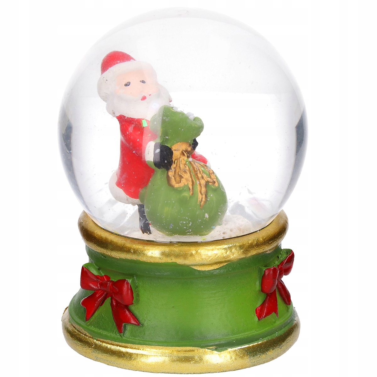 ŚNIEŻNA SZKLANA KULA ŚWIĄTECZNA MIKOŁAJ