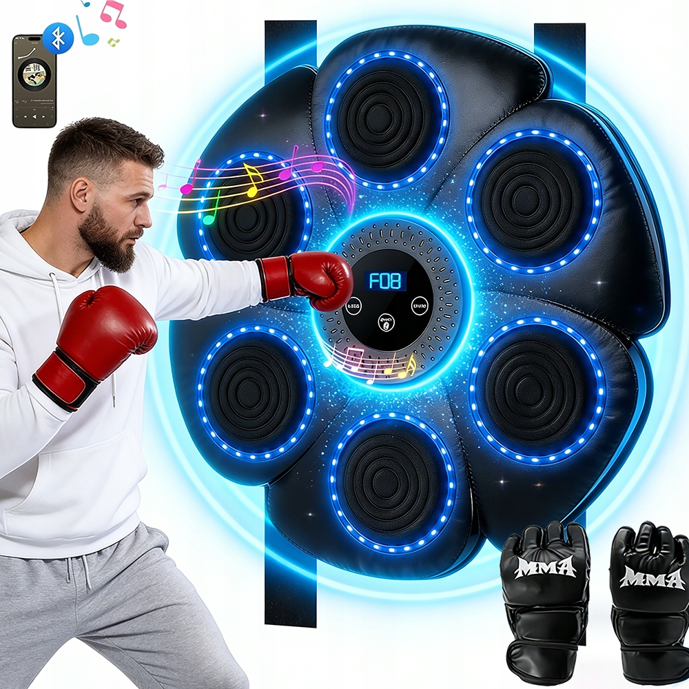 Boxing Machine Z Bluetooth 9 Trybów Gry Licznik Uderzeń Z Muzyka Rękawice