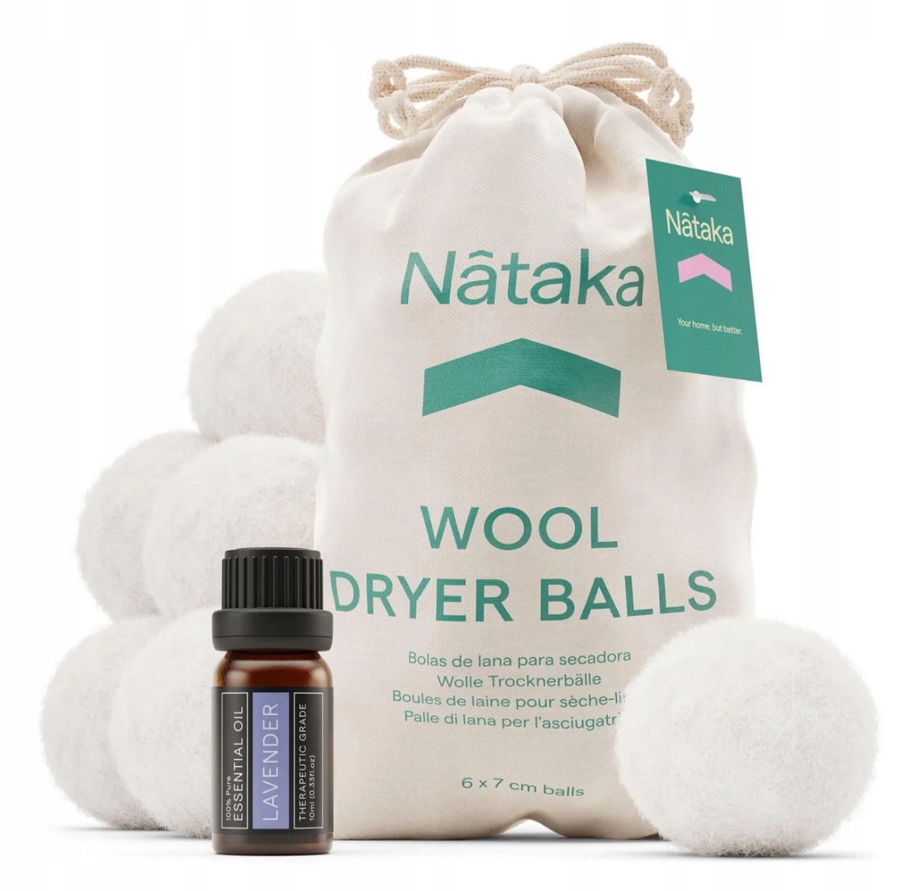 Levně Sipo Vlněné kuličky do sušičky, míčky na sušení, sada 6 kusů