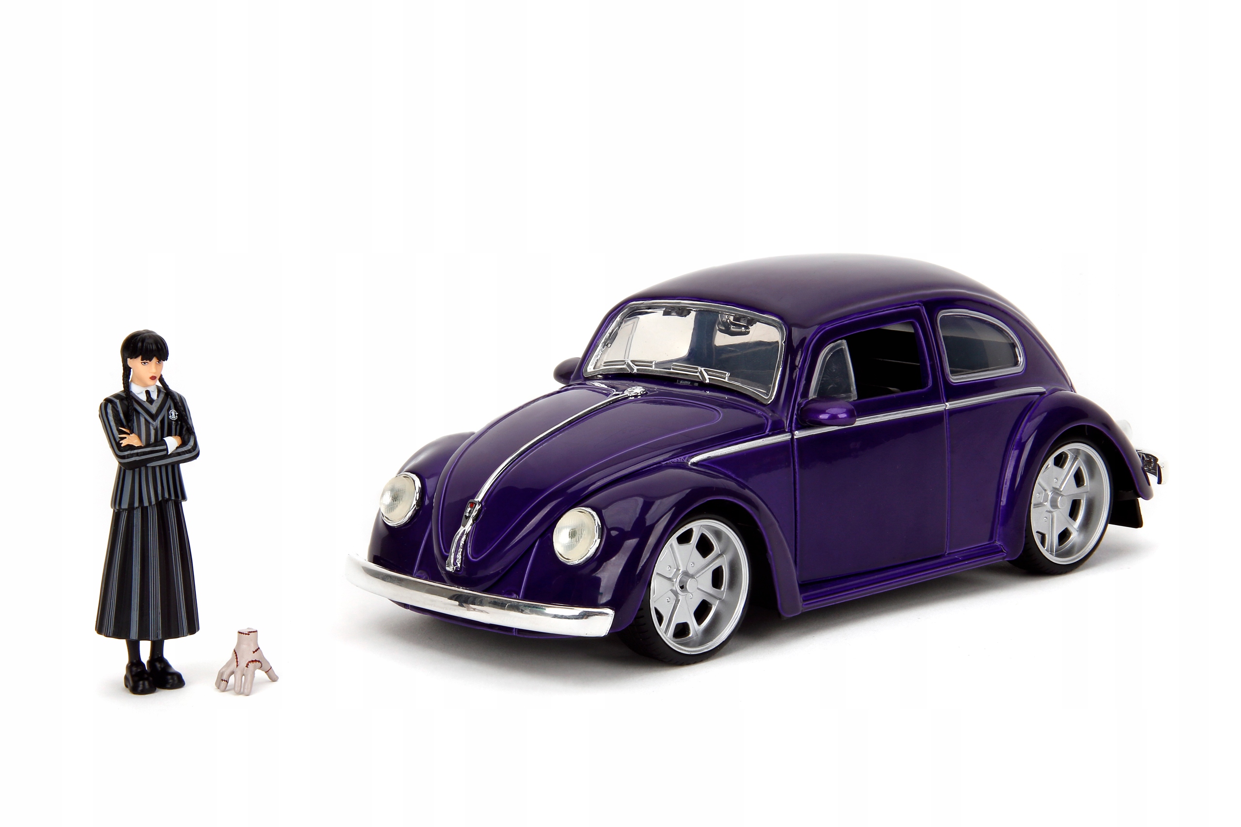 Jada Volkswagen Beetle Figurki Wednesday Addams I Rączka 1:24 Nowy Zestaw