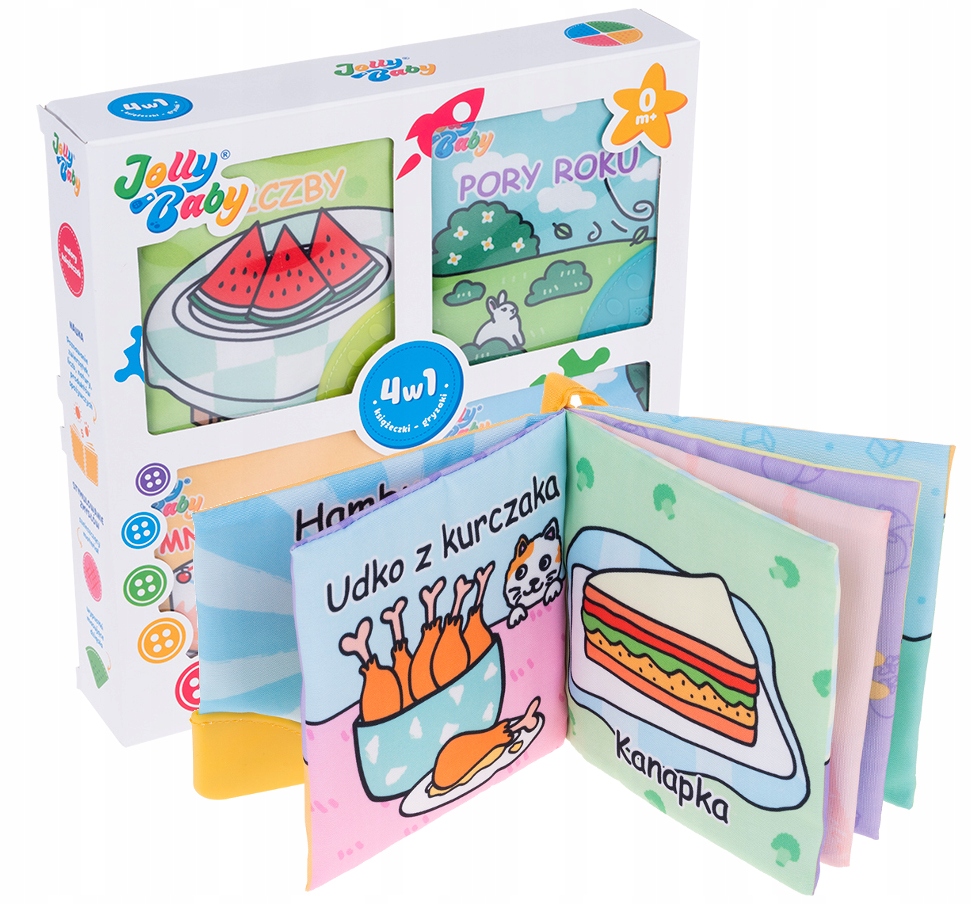 

Dumel Jolly Baby Książeczka Sensoryczna 4szt 4w1