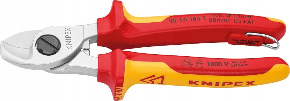 Nůžky na kabely izolované 1000 V Vde 165 mm Knipex 95 16 165 T