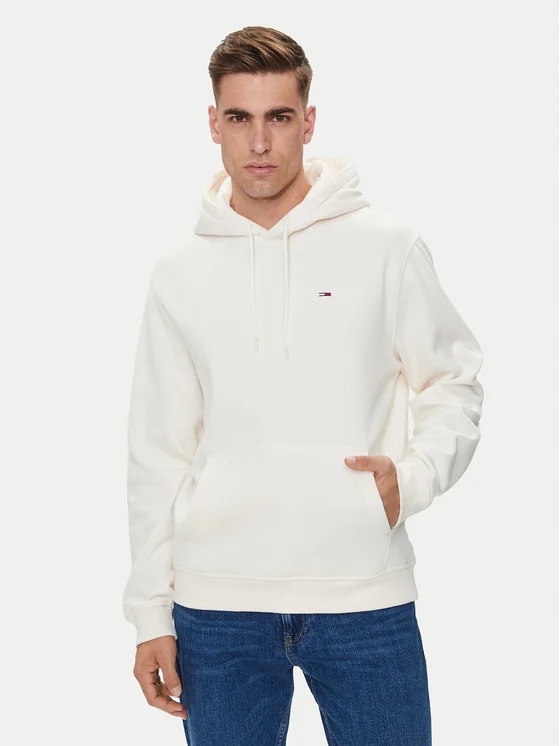 Tommy Jeans Mikina Flag DM0DM20497 Écru Regular Fit XL