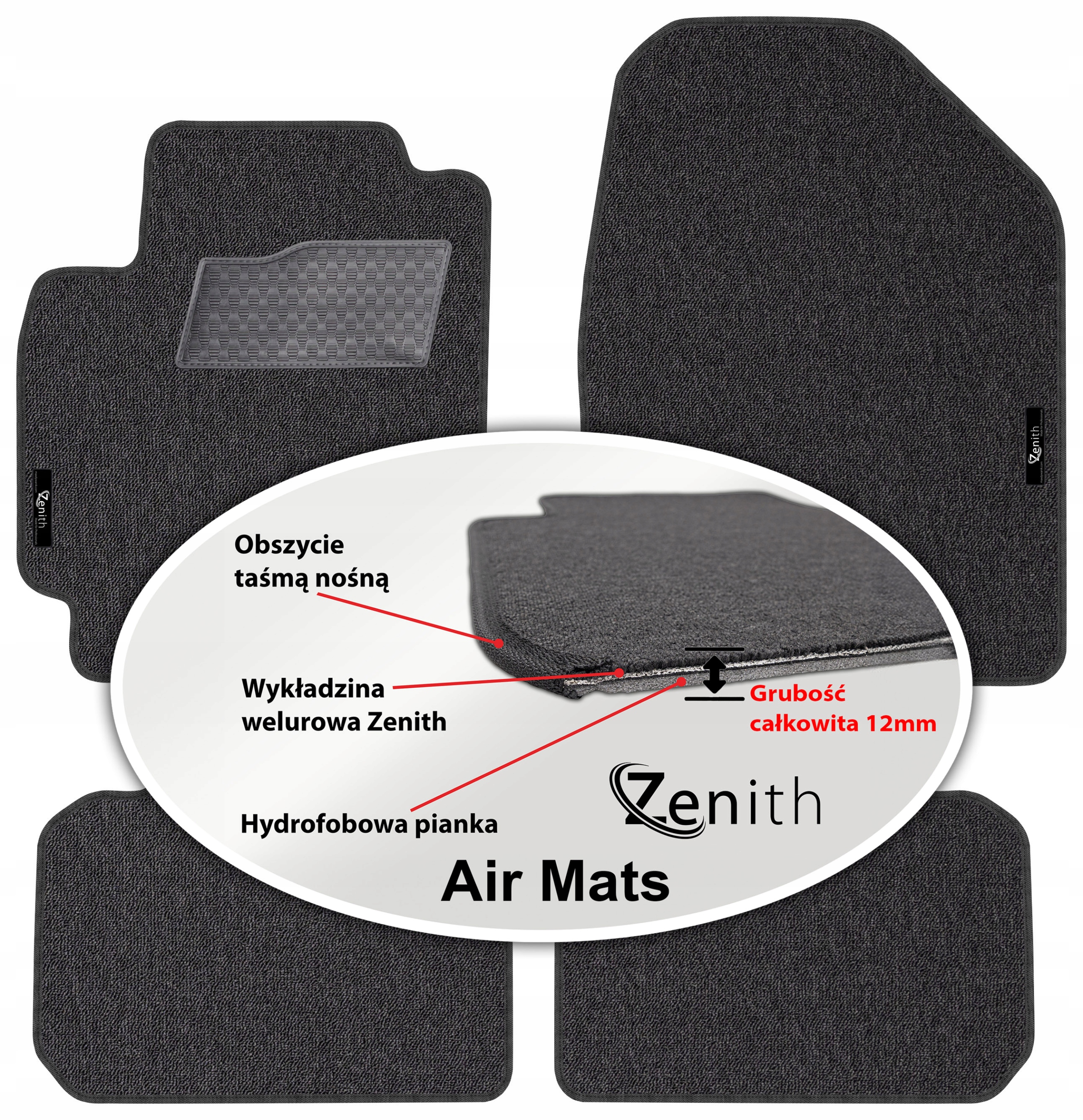 Hyundai Elantra VI 2016-2020 Velúrové koberčeky do auta Zenith Air Mats