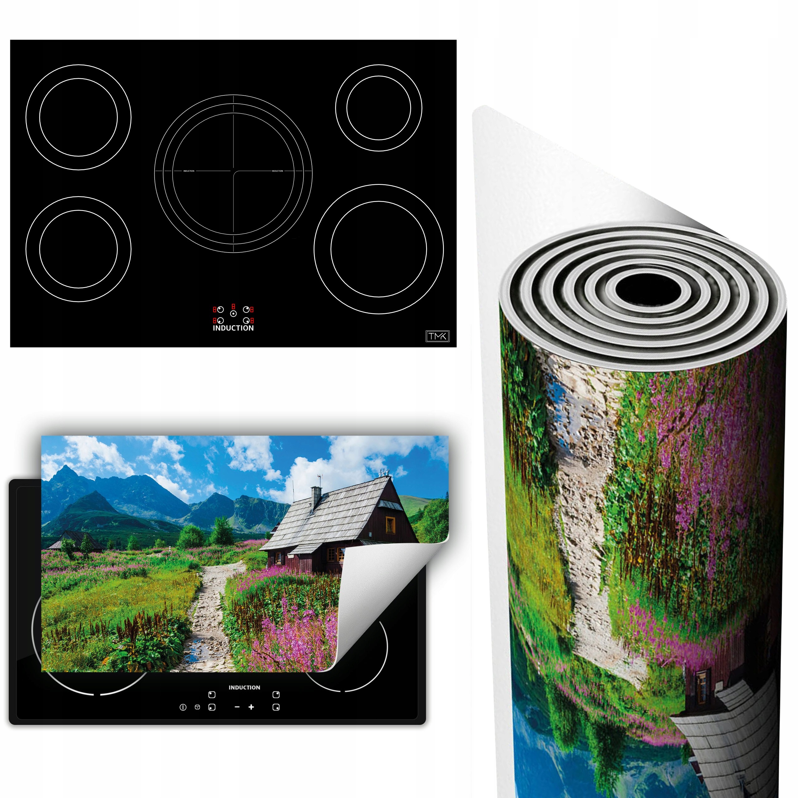 Vinylová Podložka Ochrana Sporáku Desky 90x52 krajina dům