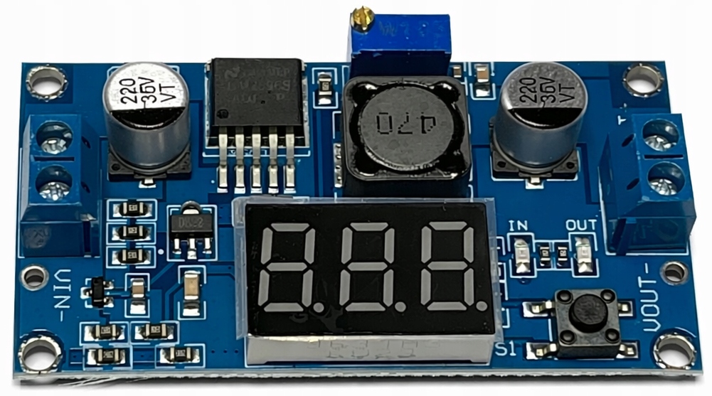 Przetwornica DC-DC Step-Down LM2596 3A z wyświetlaczem ESP32