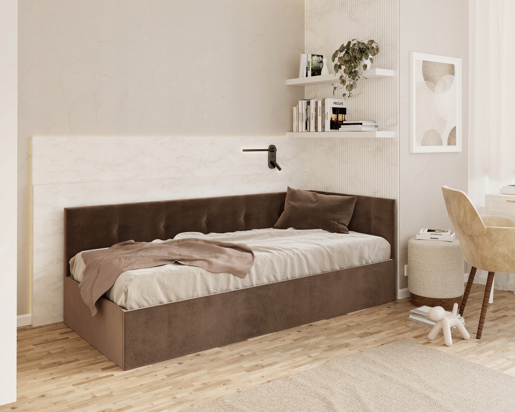 Čalouněná pro mládež s zvedacím roštem Eddy 2 100x200