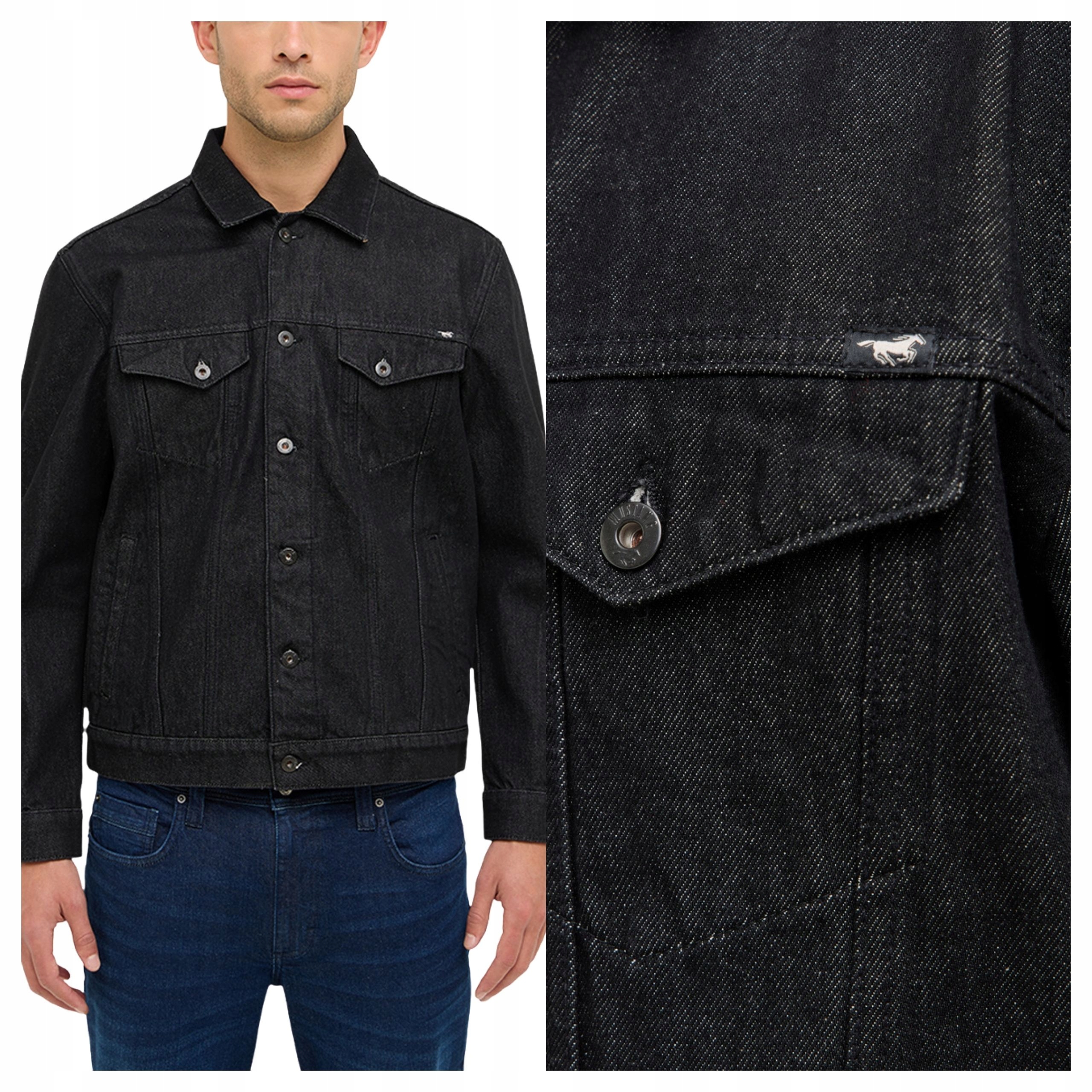 Pánská bunda Mustang Dallas Jeansová Černá Denim Black Bavlněná XXL