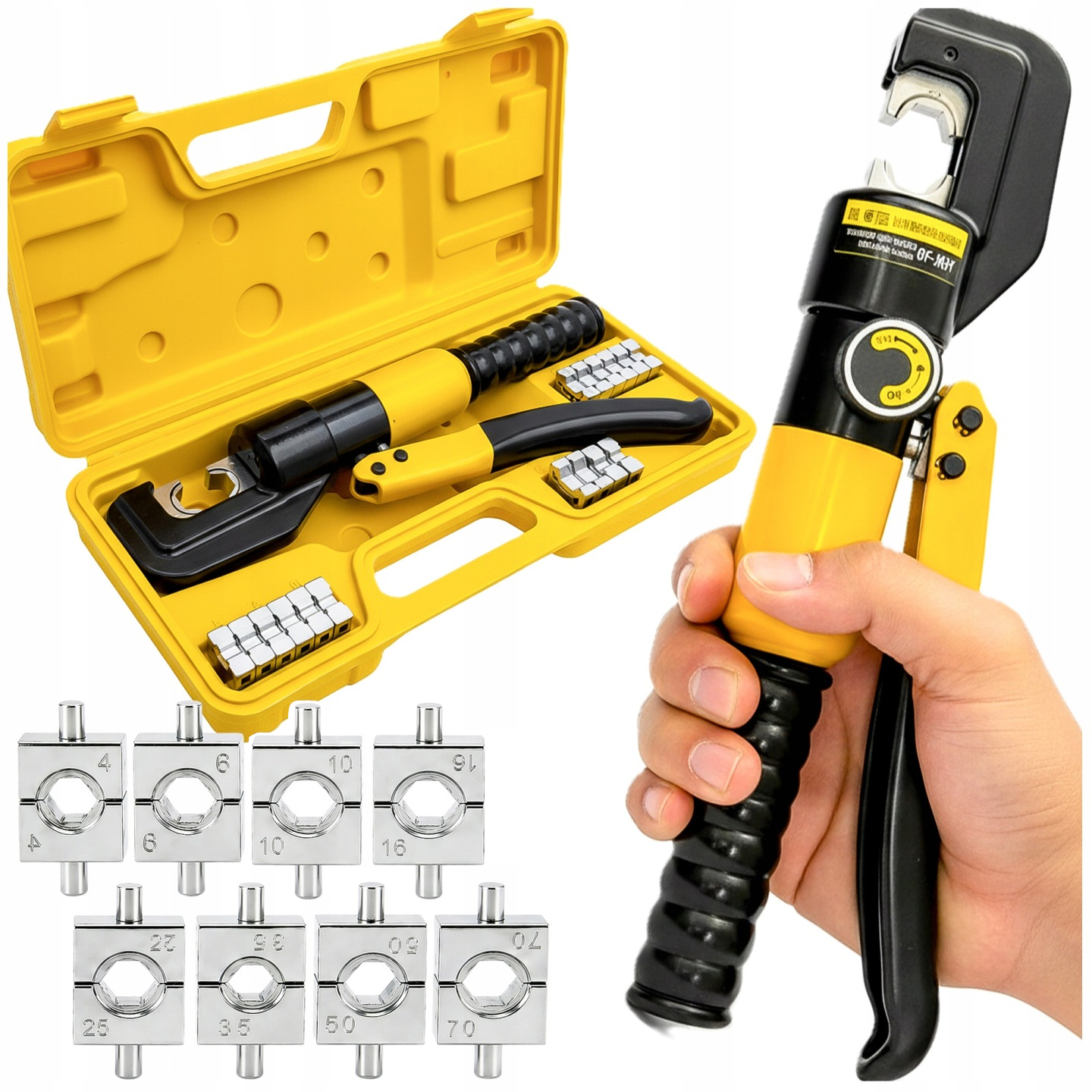 Hydraulická Svorka Pro Kabely Kabelů do 70 mm² Sada