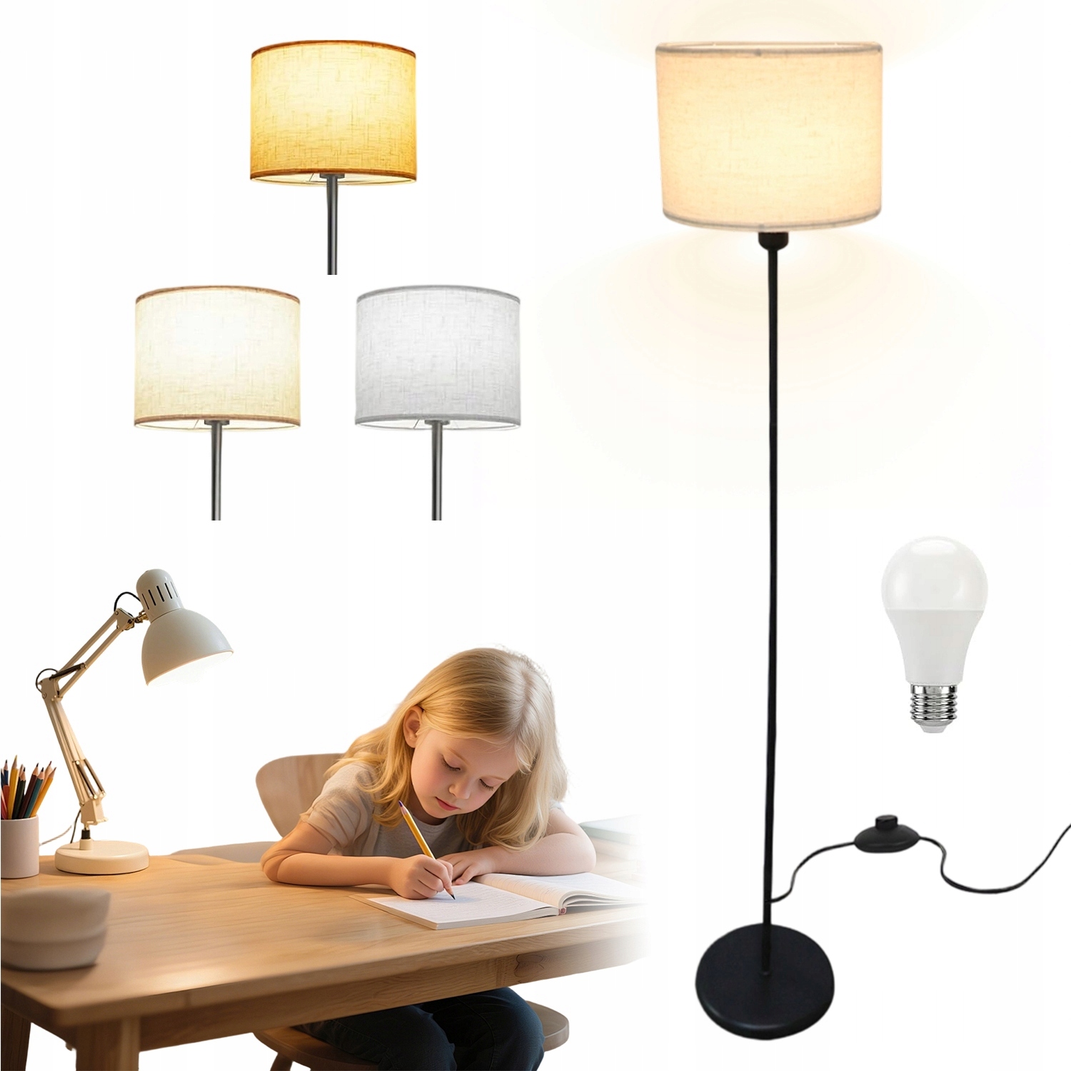 Led Podlahová Lampa E27 Stojací Lampa S Nožním Spínačem Do Ložnice