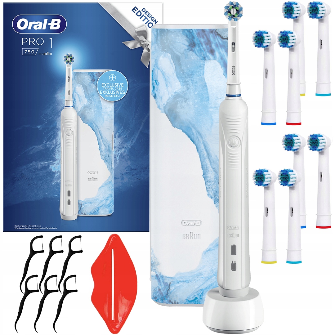 ORAL-B PRO 750 WHITE DESIGN EDITION SZCZOTECZKA Z ETUI + DODATKI - Sklep,  Opinie, Cena w