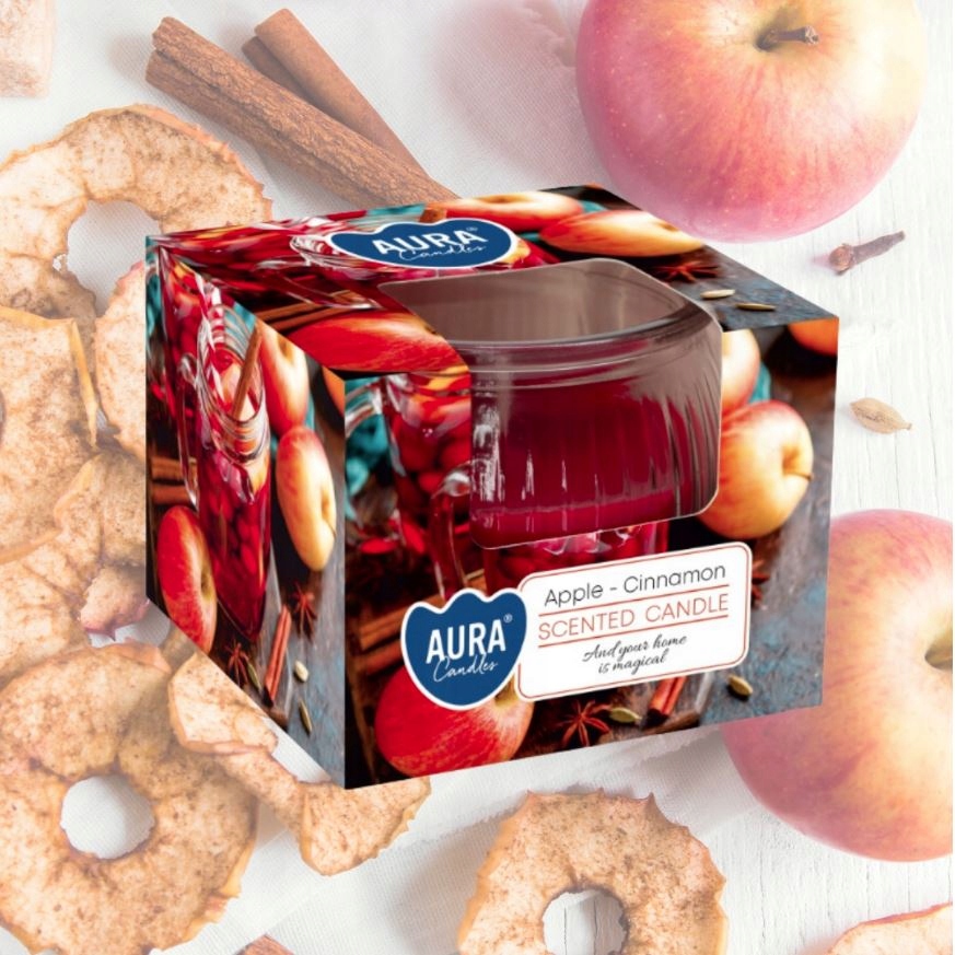 BISPOL ŚWIECE zapachowe szkło jabłko cynamon ŚWIĄTECZNY ZAPACH Kod producenta sn69-87