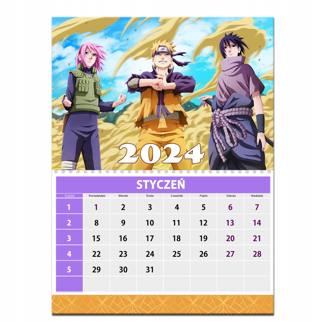 Calendrier Naruto 2024