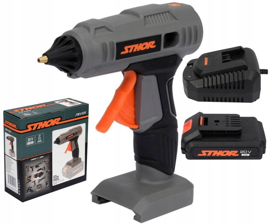 PISTOLET DO KLEJU 11MM AKUMULAT. 20V STHOR +2Ah