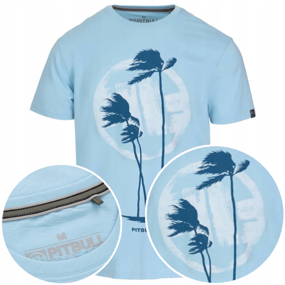 Męska Koszulka Pitbull Pit Bull Palms Męski T-shirt Bawełniany_XXL