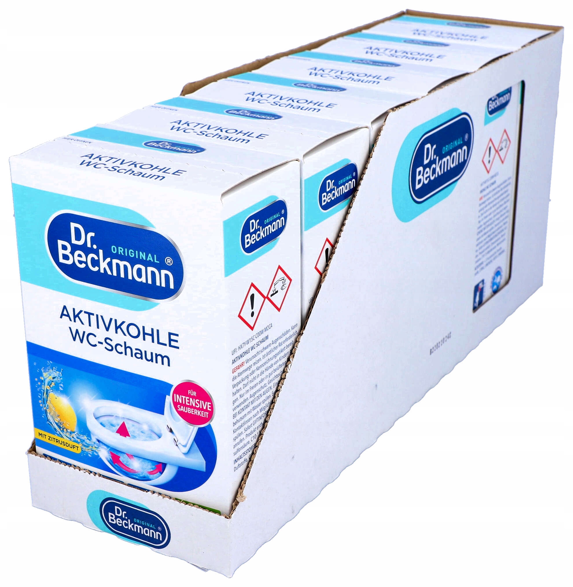 Dr. Beckmann Aktivní uhlí pro Wc Aktivní Pěna na čištění 18 x 100 g Lemon