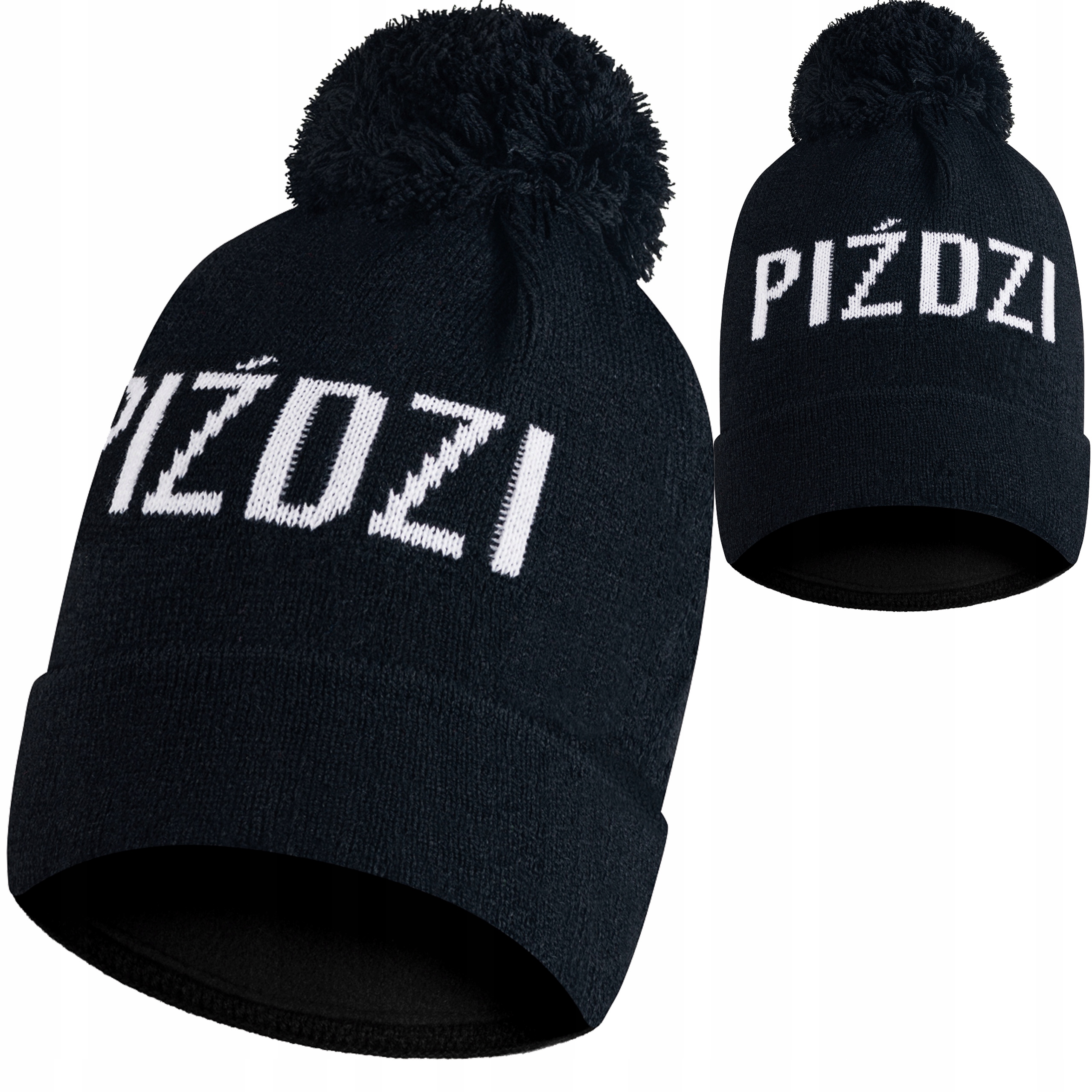 

Czapka zimowa Piździ z pomponem polar termoaktywny