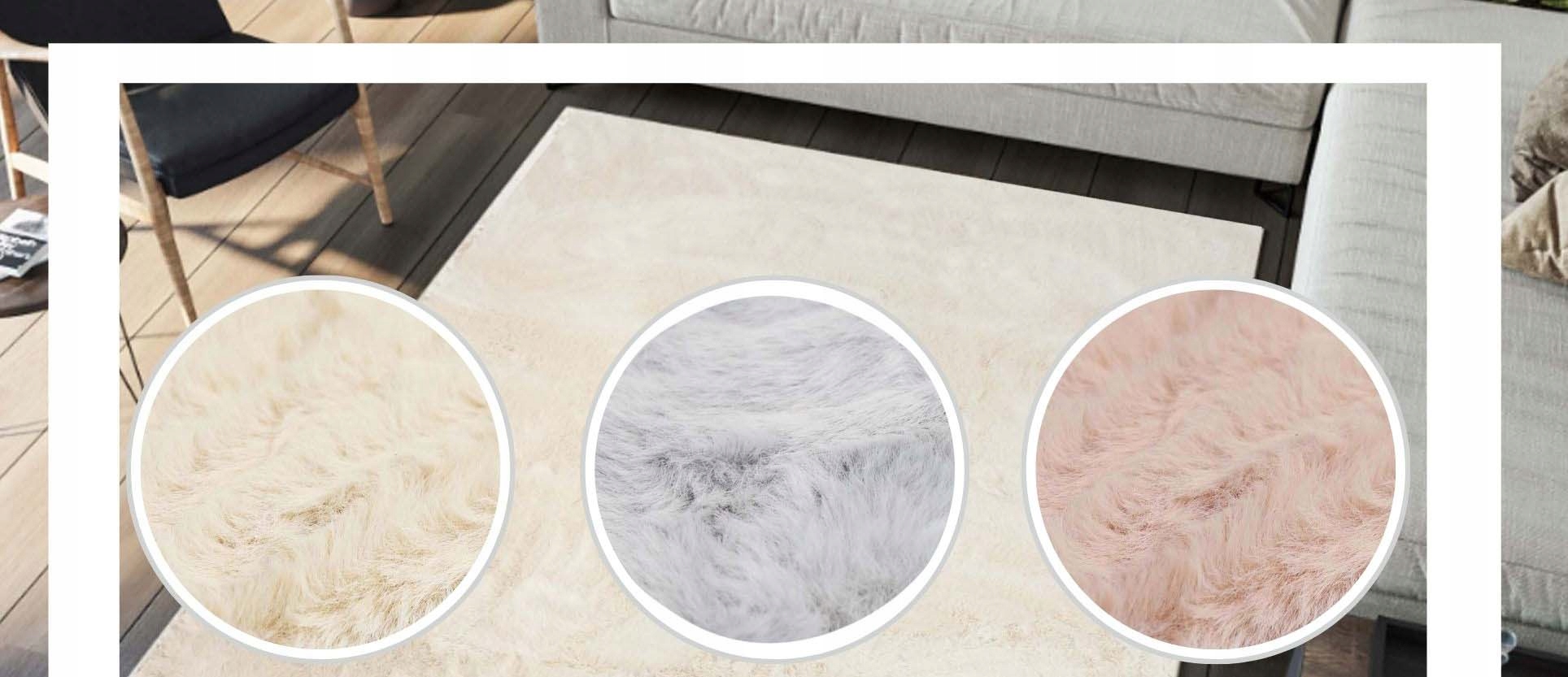 DYWAN KRÓLICZE FUTERKO PUSZYSTY MIĘKKI FUTRZANY DO SALONU 140X200cm Materiał wykonania poliester