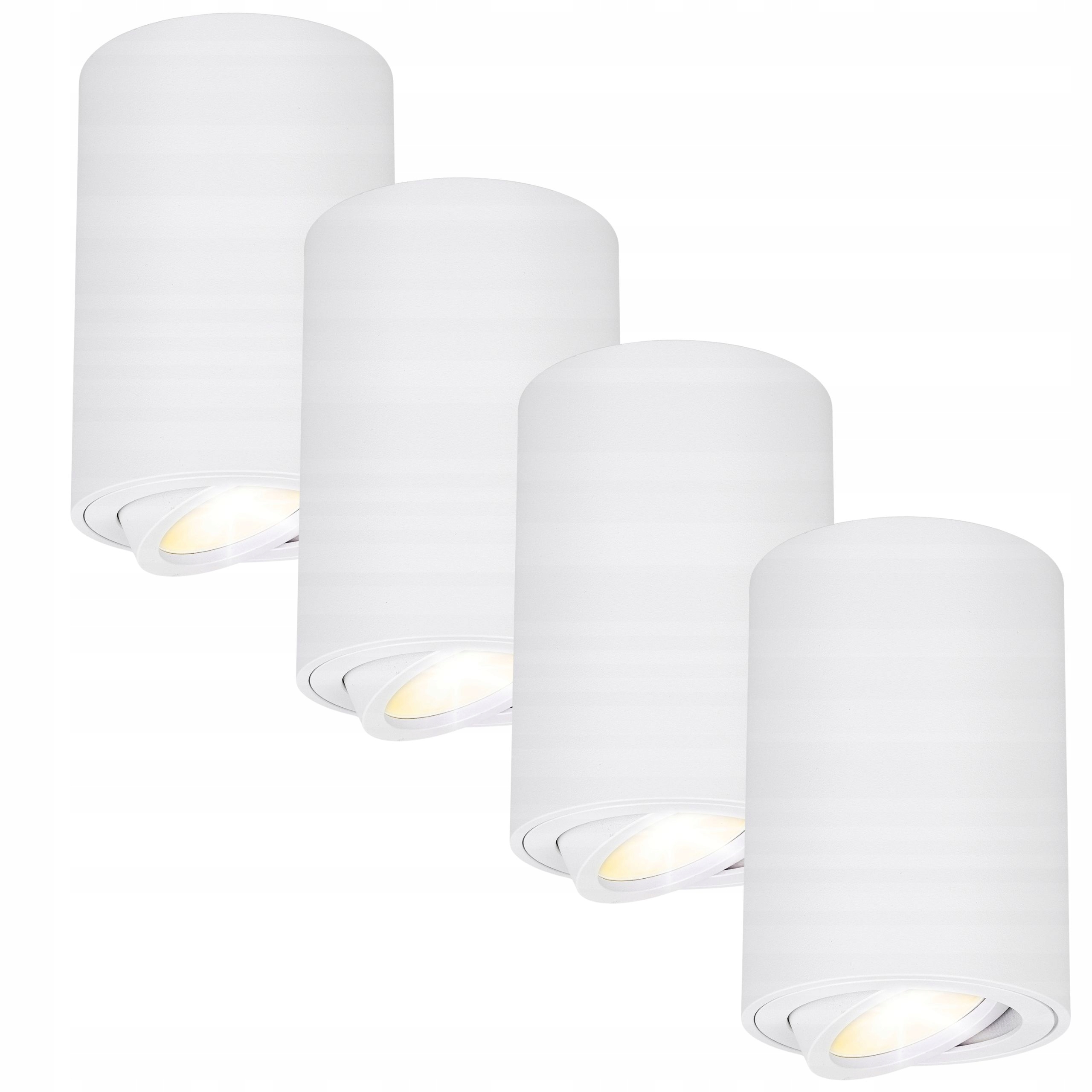 Stropní Led halogenové svítidlo Tuba GU10 Pohyblivé bílé Spot x4