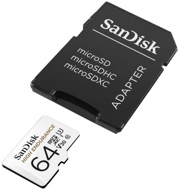 SanDisk High Endurance microSDXC 64GB V30 + Adapter Stan opakowania oryginalne