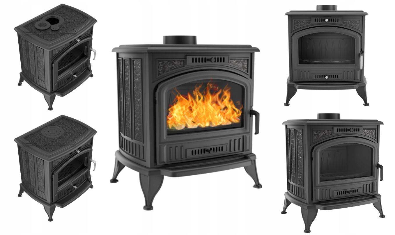Piec żeliwny koza Kratki K6 Ø 130 8 kW klasyczny design wysoka efektywność