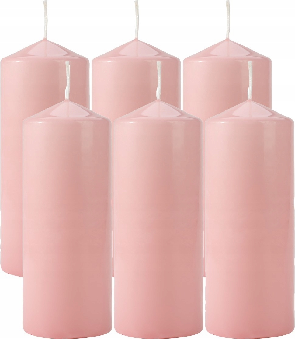 

6x Świeca Świeczka Walec Różowy Różowa 15CM 48H