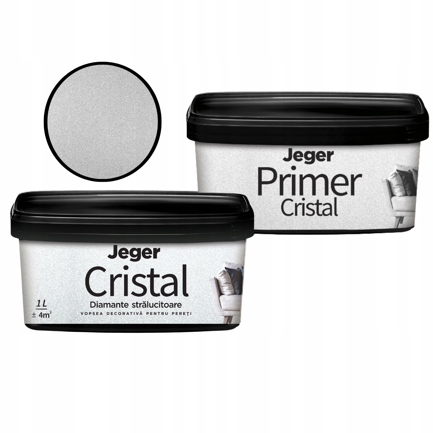 Zestaw Dekoracyjny Efekt Ścienny Brokatowy Cristal Flavio Primer Cristal