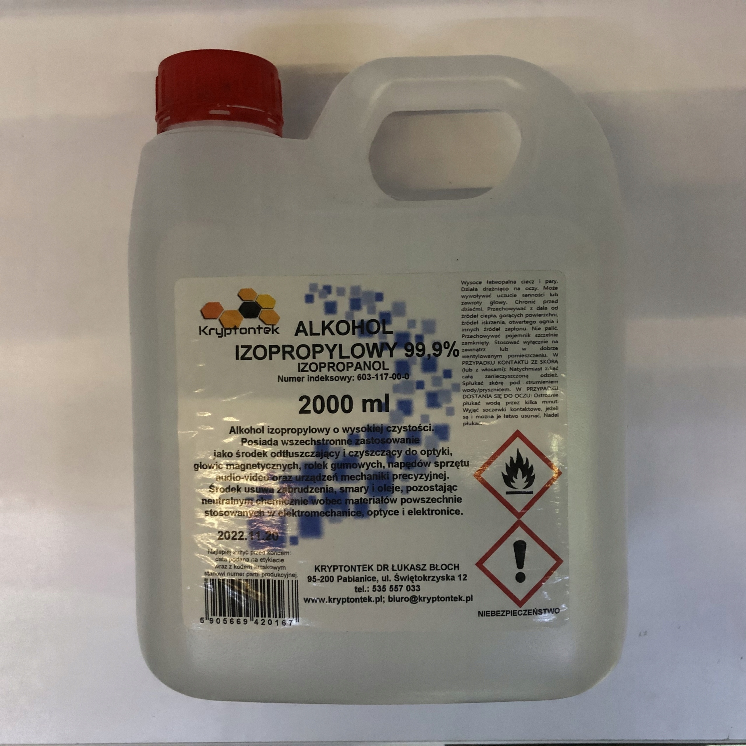

Ipa Alkohol Izopropylowy 99,9 % 2L odtłuszczanie