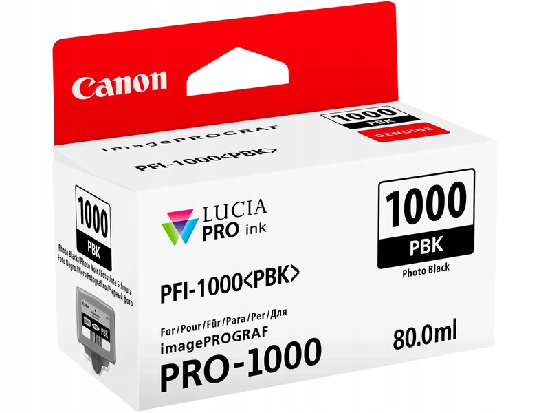 Inkoustová náplň Canon PFI-1000 Pbk, 80 ml, foto černá