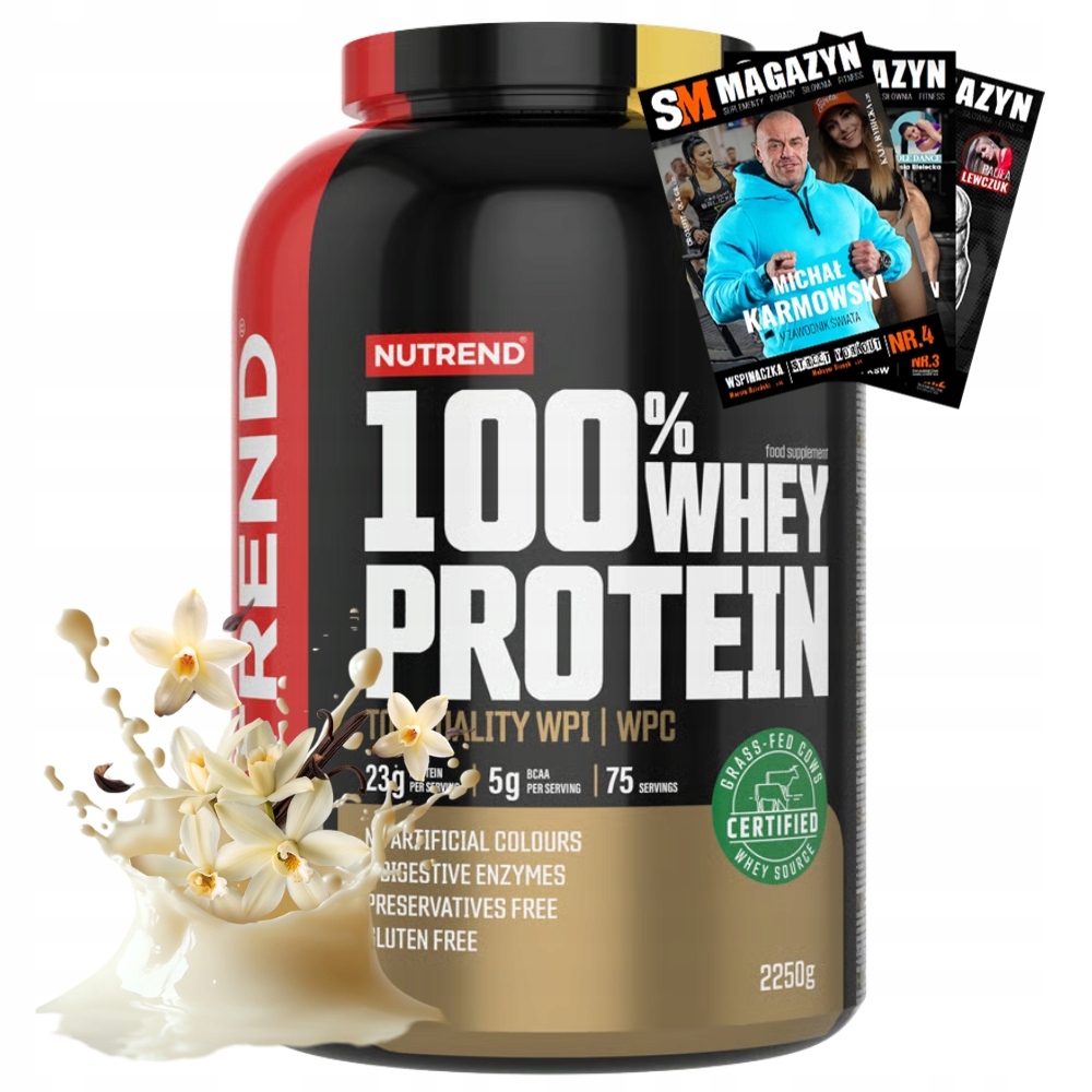 Nutrend 100% Whey Protein 2250 g Syrovátkový Koncentrát Proteinový Izolát