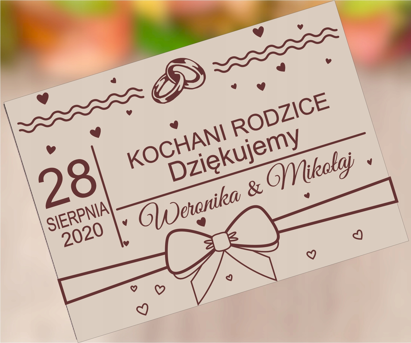 

Podziękowanie Dla Rodziców ślub gotowy zestaw miód