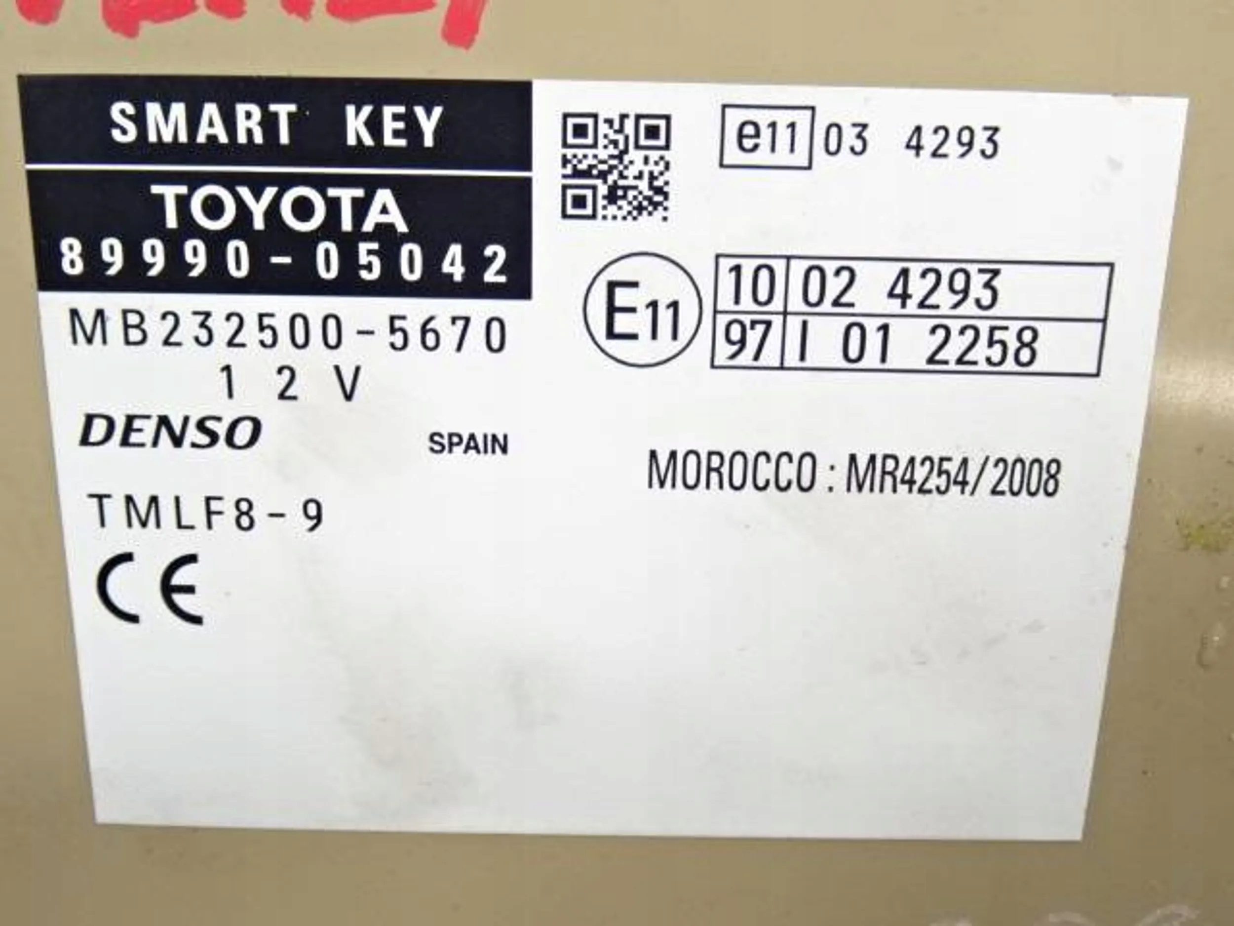 Moduł KEYLESS Toyota Avensis T27 Numer katalogowy części MR42542008