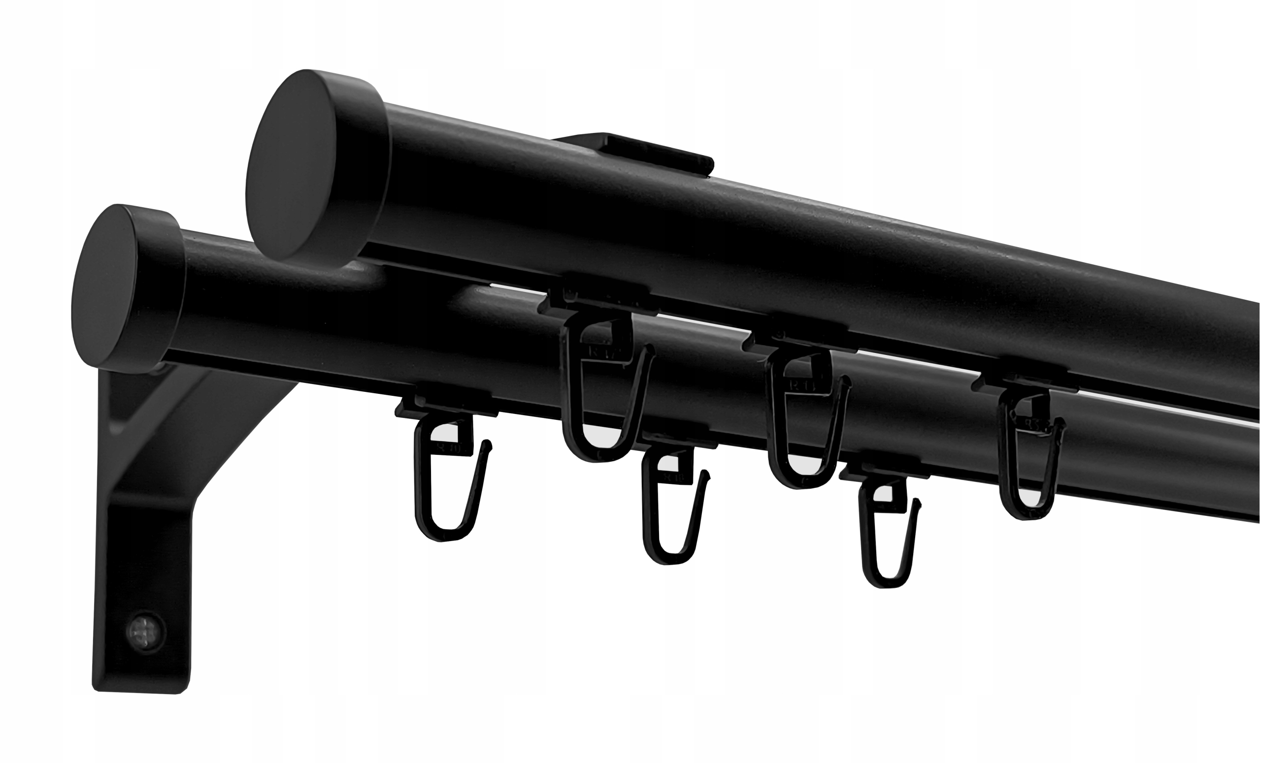 Garnýž Kolejnicový Hliníkový 20+20 Černý 180 cm Luna špendlíky