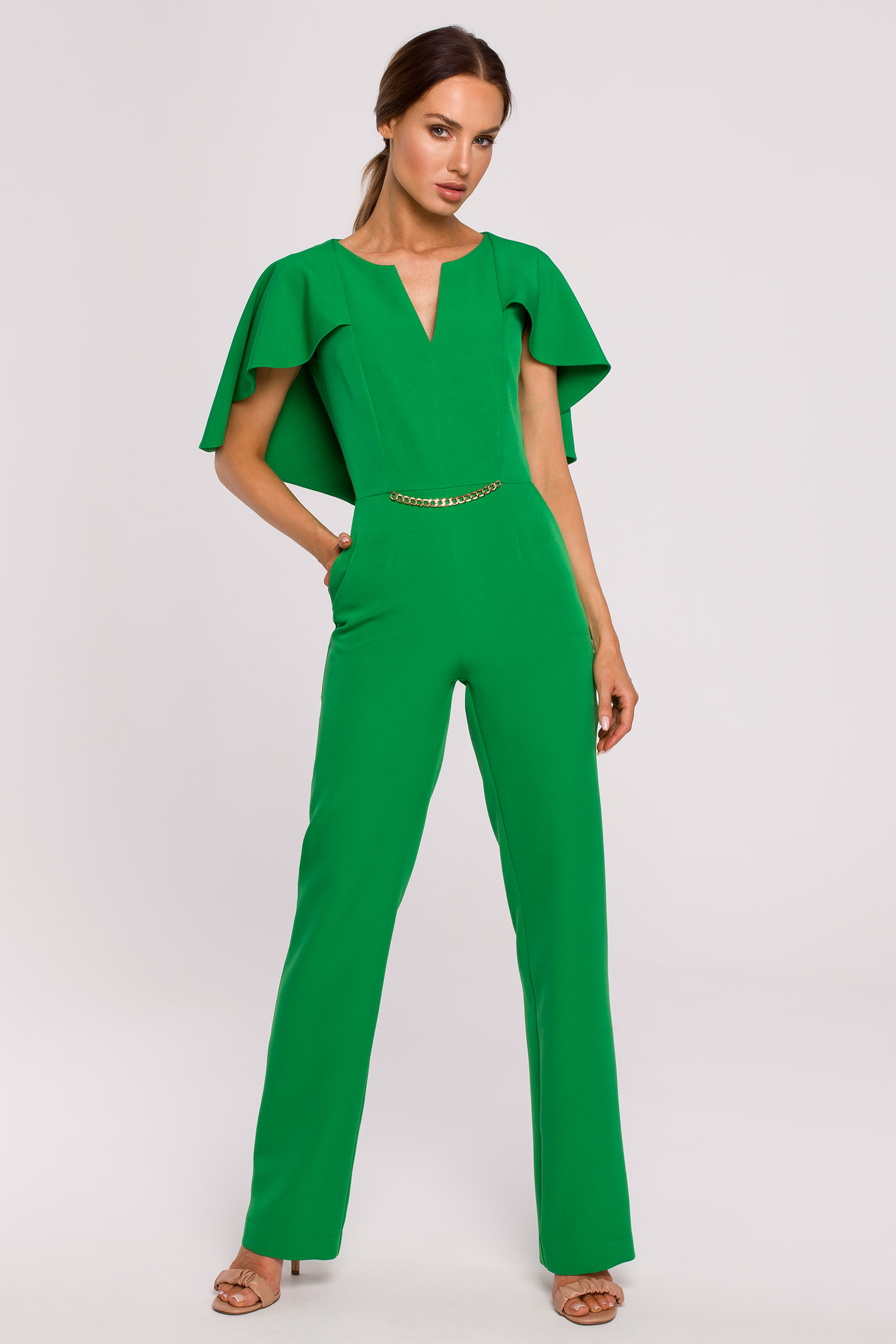 ELEGANCKI DAMSKI KOMBINEZON KOBIECY DOPASOWANY PIĘKNY FASON ZIELONY 38 M Rodzaj elegancki