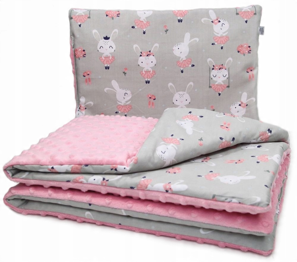 

Zestaw Kocyk 50x75 Poduszka 35X25 Wózka Minky