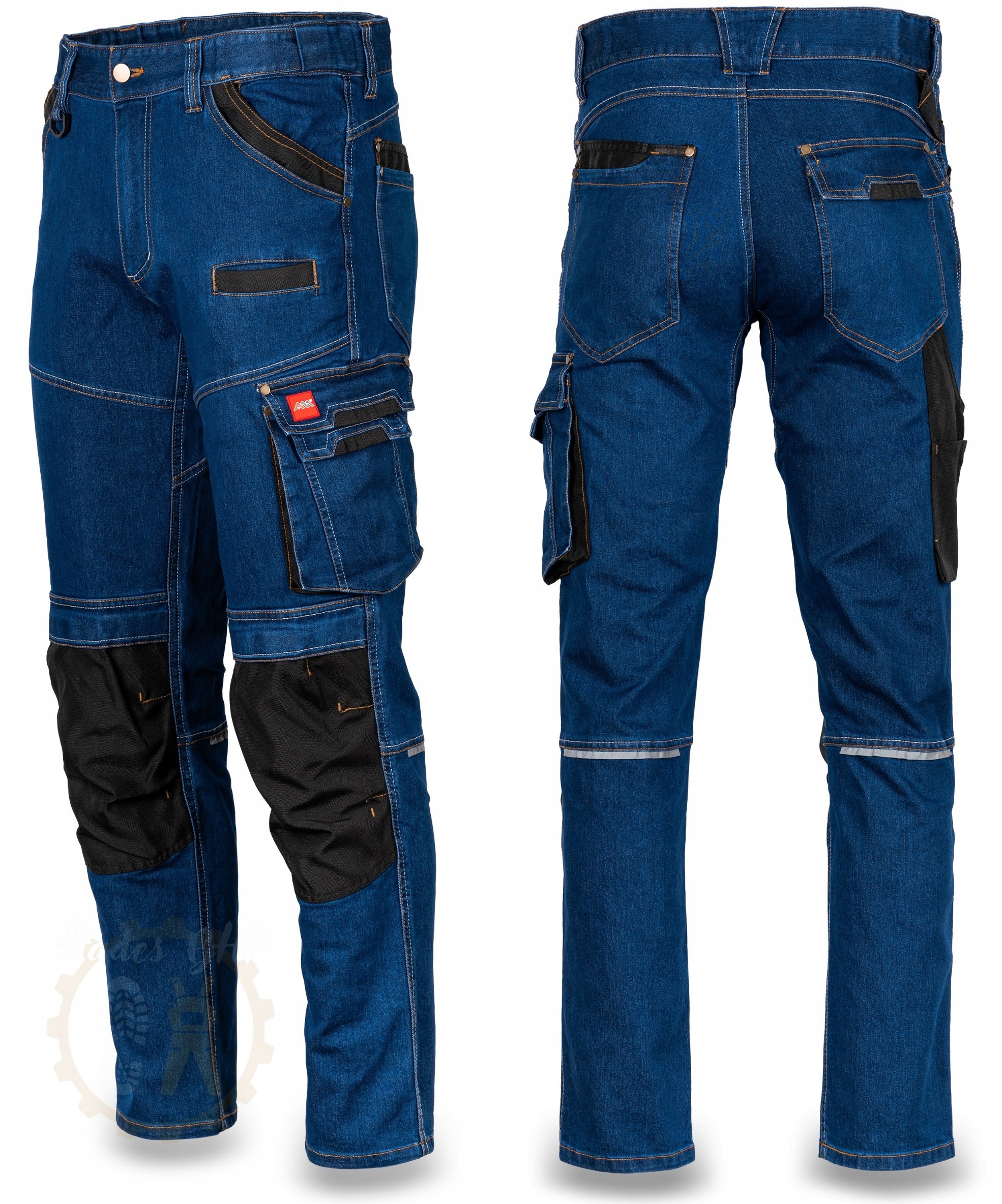 Spodnie Robocze Do Pasa Jeans Stretch Elastyczne Slim Mocne Elastan 50 L