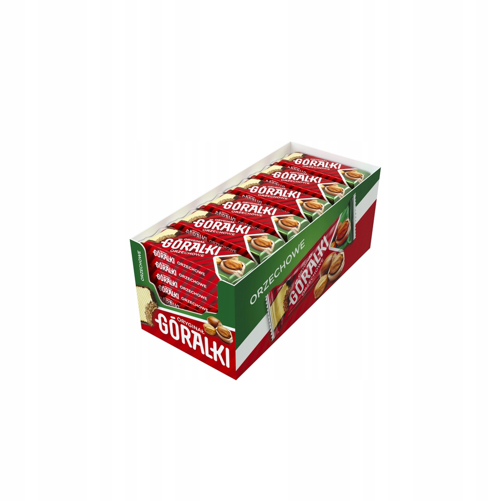 Levně 36x 45g oplatky Góralki s oříškovou náplní, kartonová tyčinka
