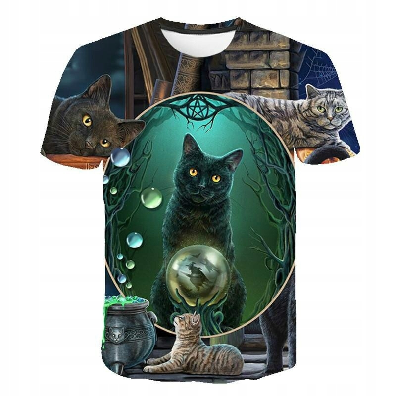 

Koszulka Kot Damska T-shirt Z Nadrukiem 3D