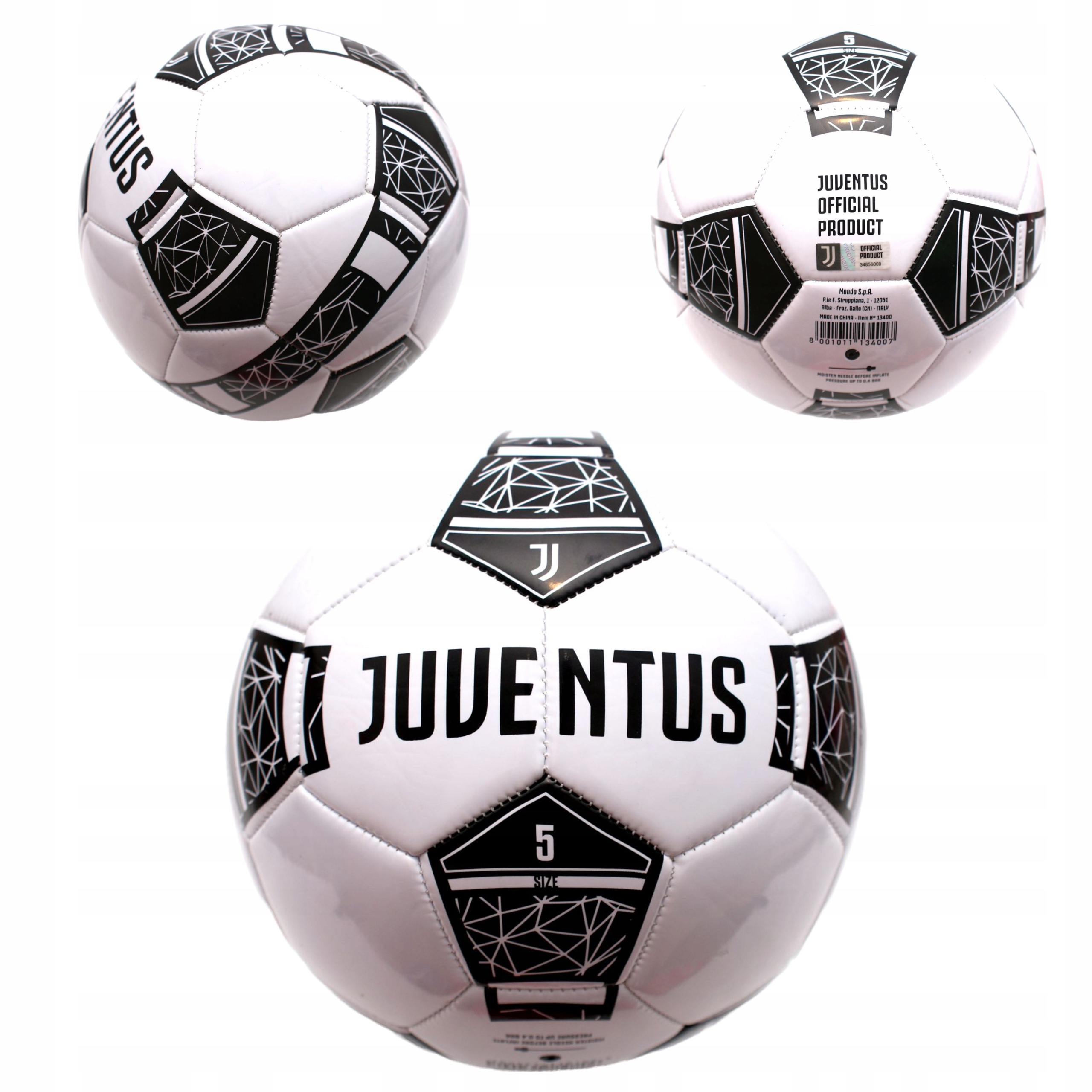 Fotbalový míč Juventus Velikost 5 VEL.5 Strojově šitý Butylová duše
