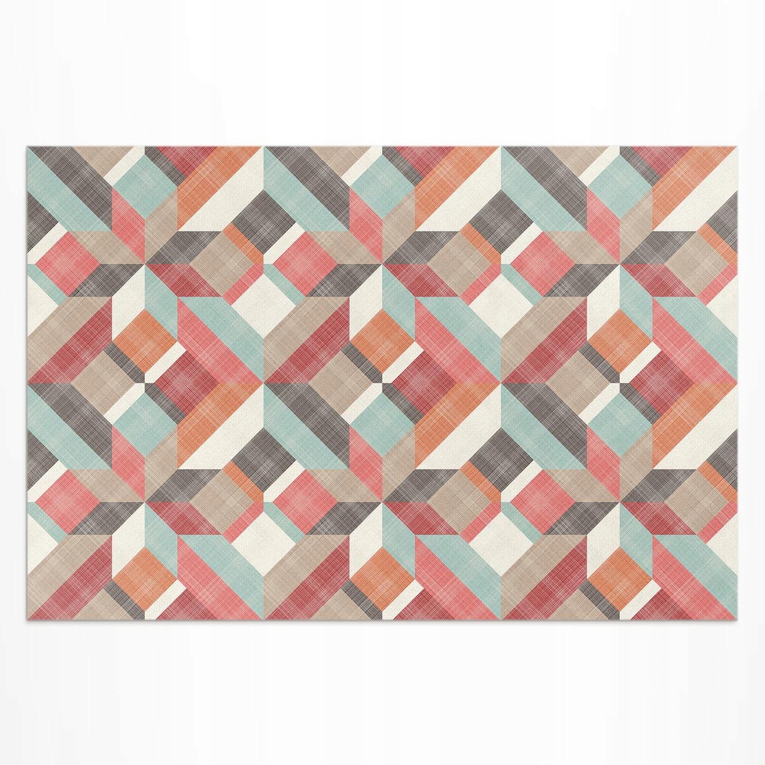 Koberec Voděodolný Vinylový S Potiskem Otřený geometrický vzor 60x90 cm