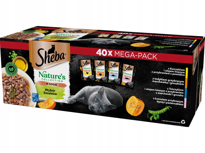 Karma dla kota Sheba Kurczak Indyk Tuńczyk Łosoś