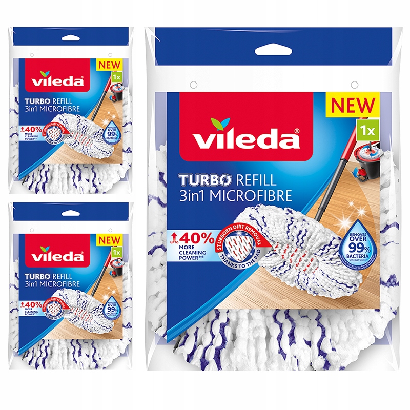 Levně Vileda vložka do mopu rotačnímu Turbo 3v1 Mikrovlákno 3 ks
