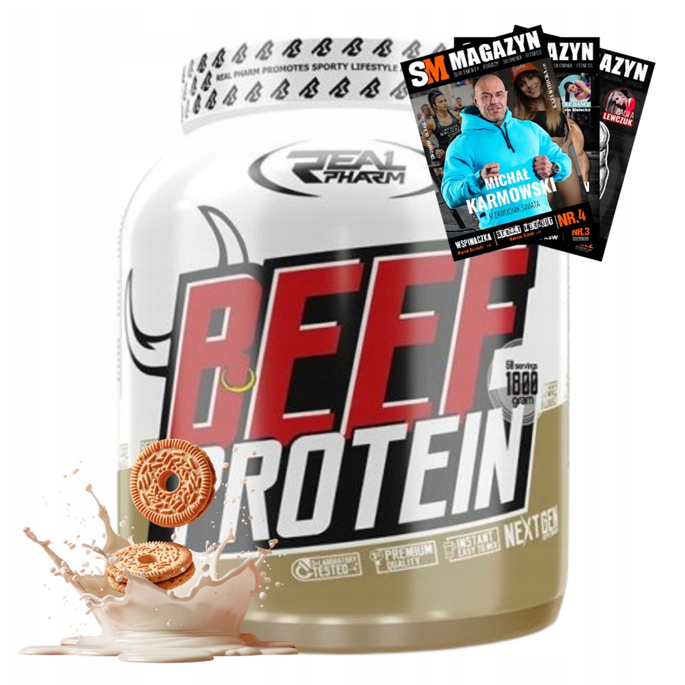 Real Pharm Beef Whey 1800g Hovězí Bílkoviny Protein Doplněk Stravy Hydrolyzát Svaly