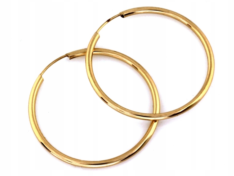 Zlaté náušnice 585 kolečka 30 mm, šarží jako dárek