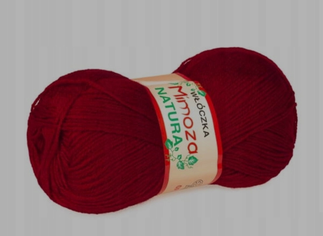 Włóczka Mimoza Nr 207 wełna czerwony