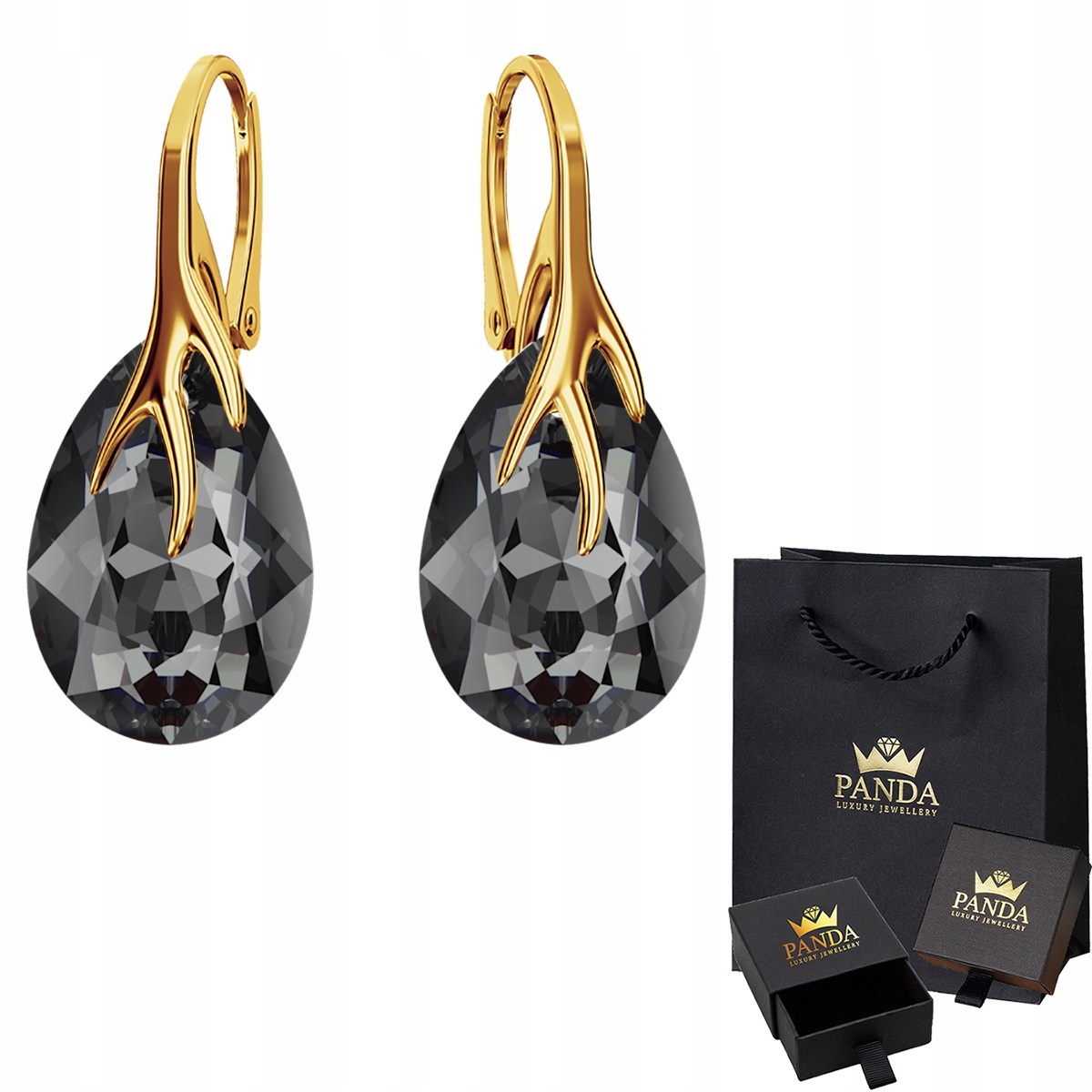 

Pozłacane Kolczyki Pazury Swarovski Srebro 925